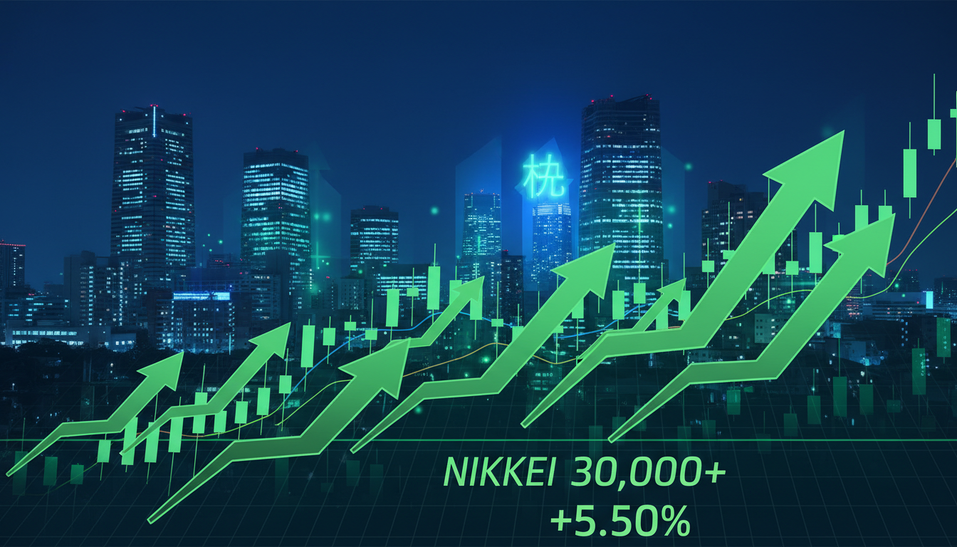 日経平均5.4%急騰で56,308円──リリーフラリー第二幕、FOMC議事要旨が試金石